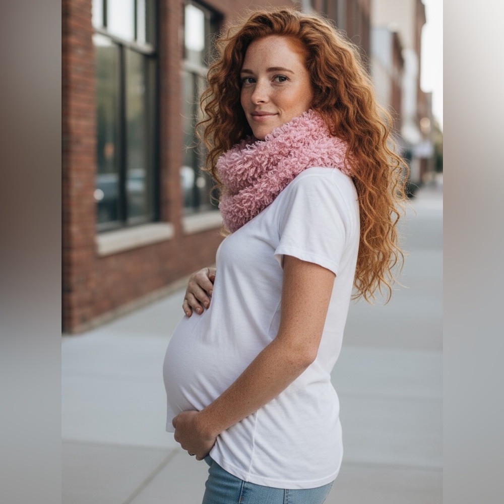 New Pink Soft fuzzy infinity scarf - Picture 2 of 3